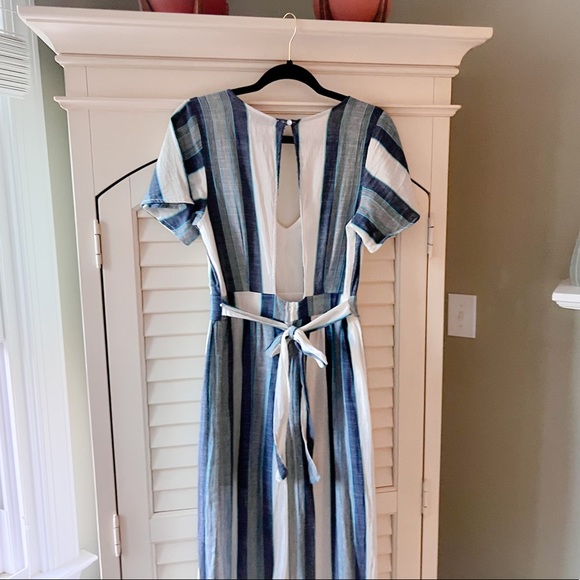 Crystal Sky Medium Blue & White Striped Romper - Picture 5 of 14